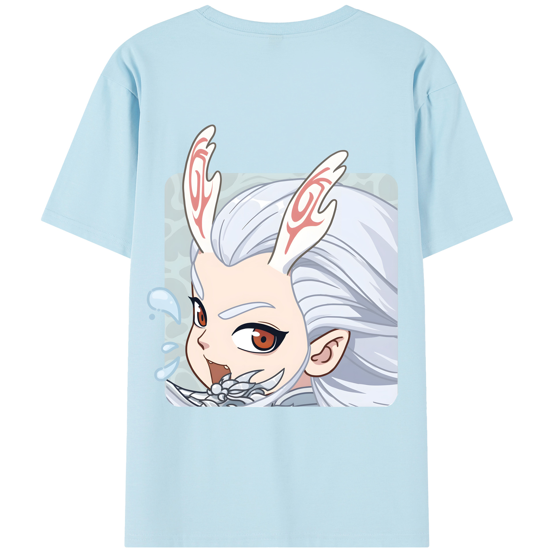 （画像用） Ne Zha 2 ナタ 魔童の大暴れ 綿100％半袖Tシャツ（背面プリント）